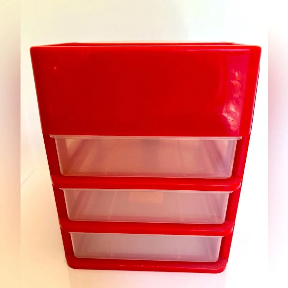 Vintage Three Drawer Desktop Organizer and Covered Compartment by Little Tikes.